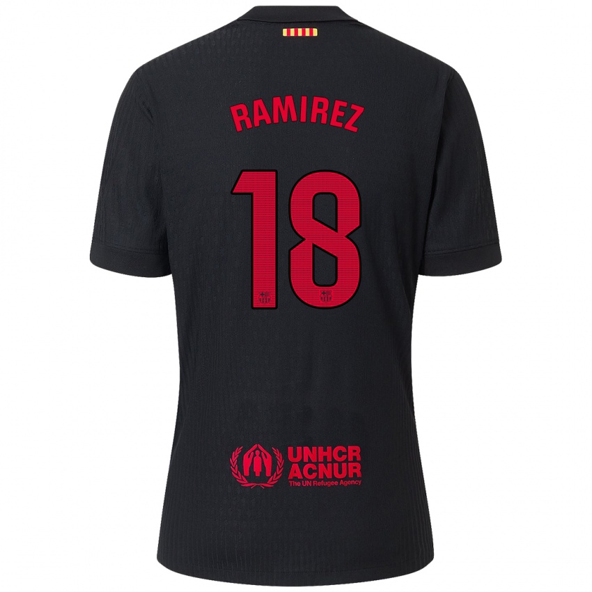 Kinderen Emma Ramirez #18 Zwart Rood Uitshirt Uittenue 2024/25 T-Shirt