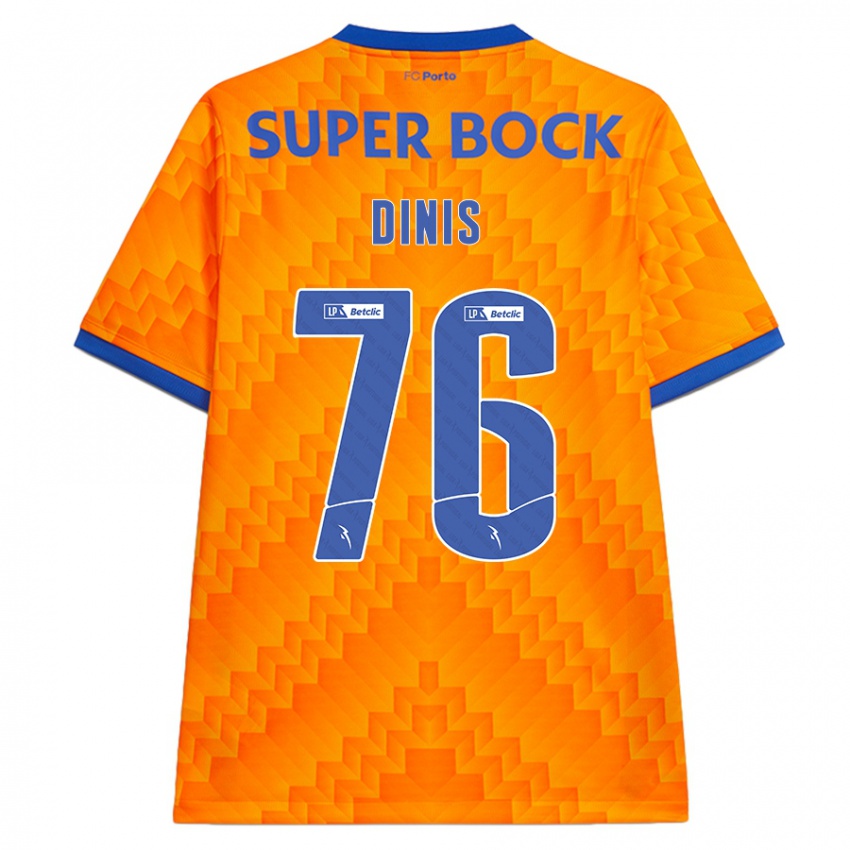 Kinderen Dinis #76 Oranje Uitshirt Uittenue 2024/25 T-Shirt