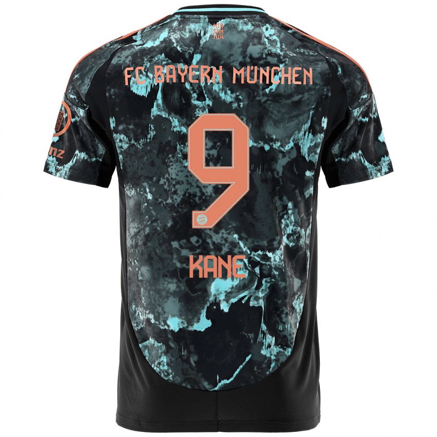 Kinderen Harry Kane #9 Zwart Uitshirt Uittenue 2024/25 T-Shirt