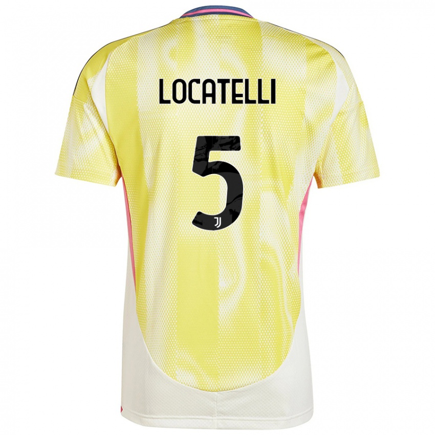 Kinderen Manuel Locatelli #5 Zonnig Geel Uitshirt Uittenue 2024/25 T-Shirt