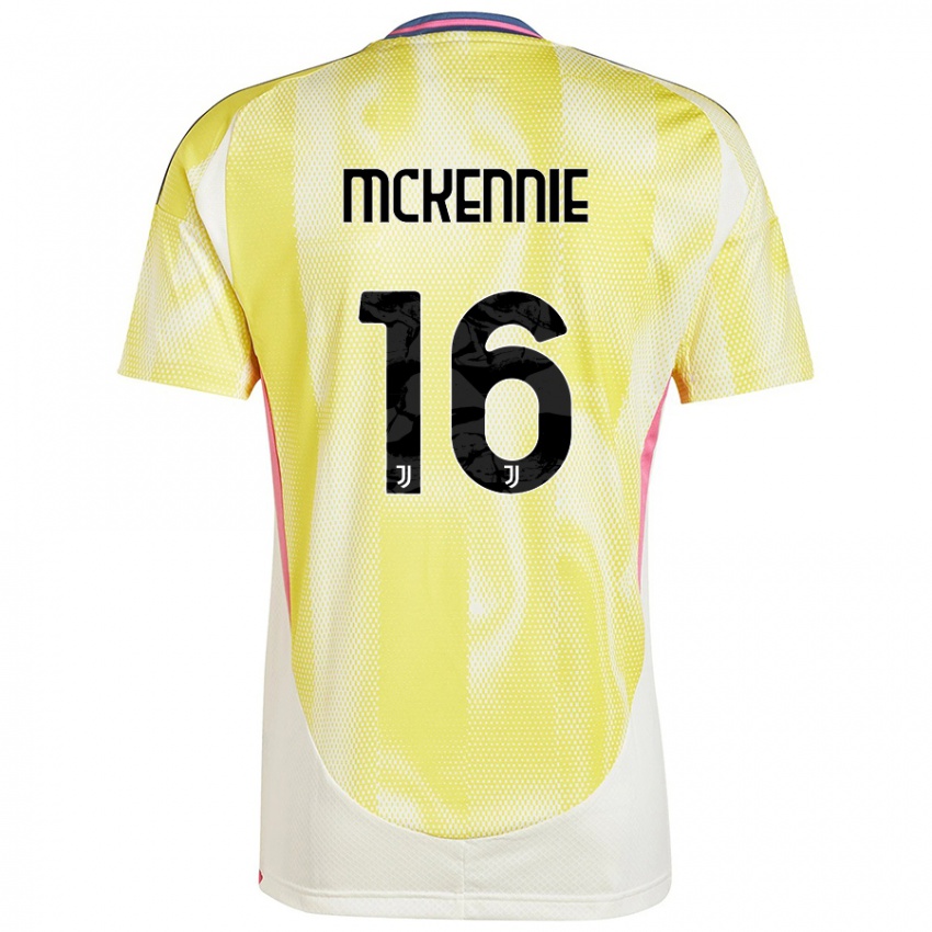 Kinderen Weston Mckennie #16 Zonnig Geel Uitshirt Uittenue 2024/25 T-Shirt