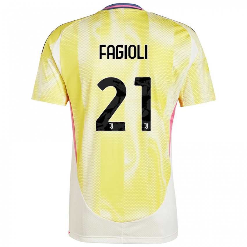 Kinderen Nicolo Fagioli #21 Zonnig Geel Uitshirt Uittenue 2024/25 T-Shirt