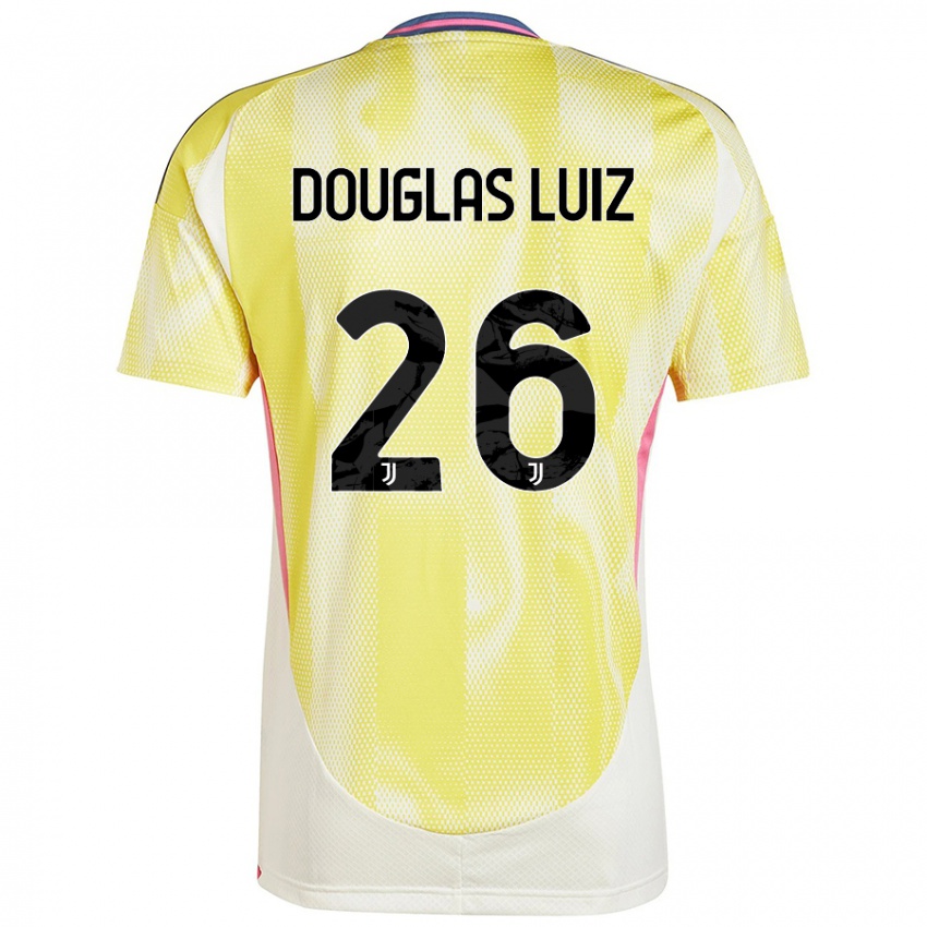 Kinderen Douglas Luiz #26 Zonnig Geel Uitshirt Uittenue 2024/25 T-Shirt