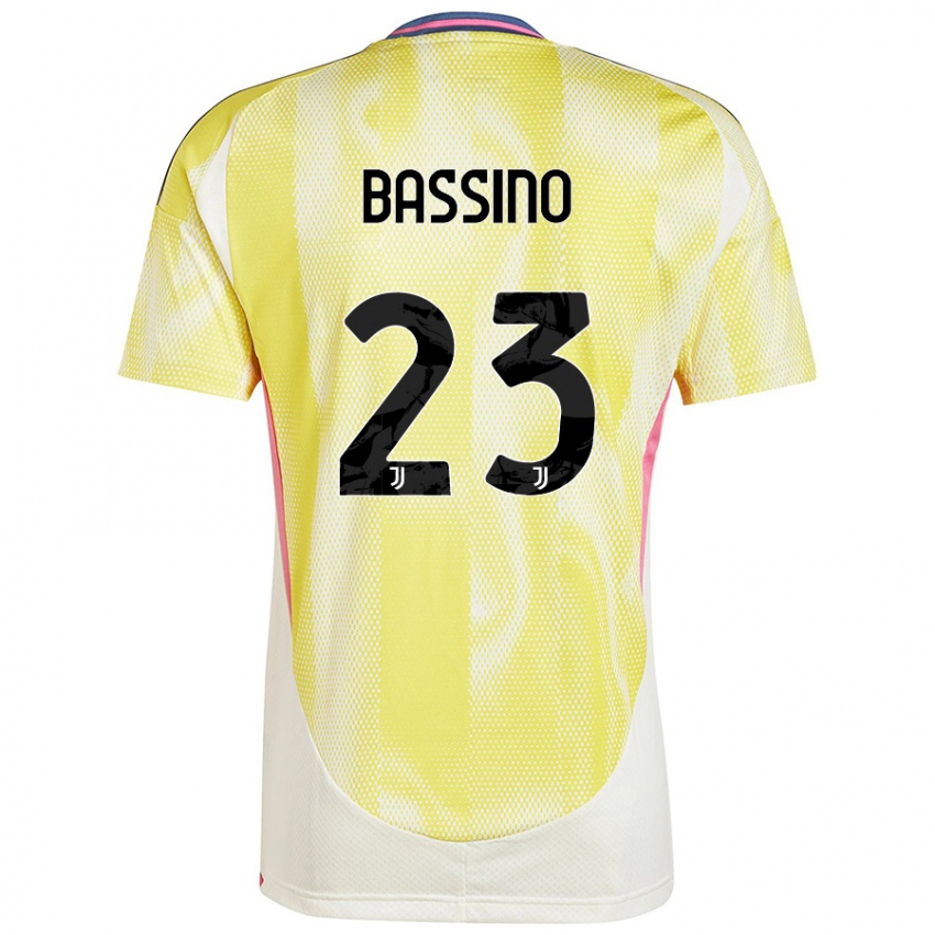 Kinderen Alessandro Bassino #23 Zonnig Geel Uitshirt Uittenue 2024/25 T-Shirt