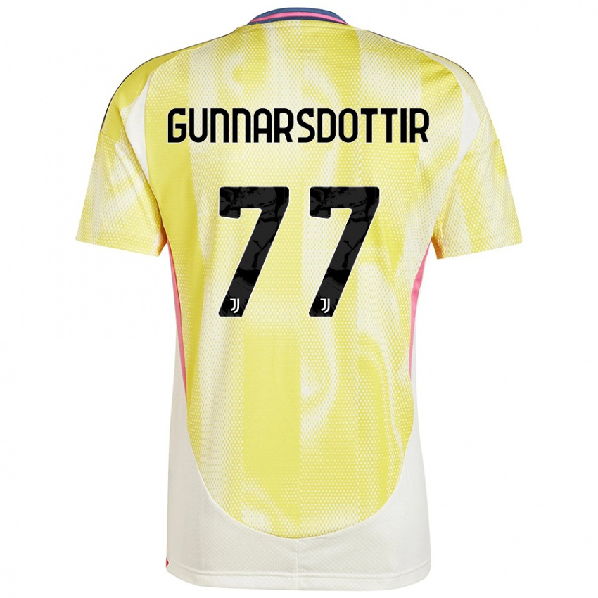 Kinderen Sara Bjork Gunnarsdottir #77 Zonnig Geel Uitshirt Uittenue 2024/25 T-Shirt