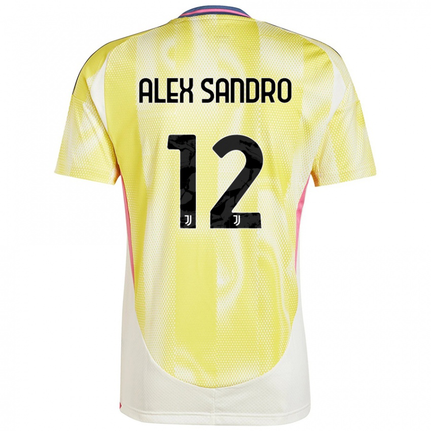 Kinderen Alex Sandro #12 Zonnig Geel Uitshirt Uittenue 2024/25 T-Shirt