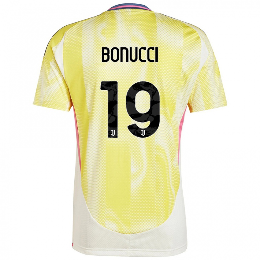 Kinderen Leonardo Bonucci #19 Zonnig Geel Uitshirt Uittenue 2024/25 T-Shirt