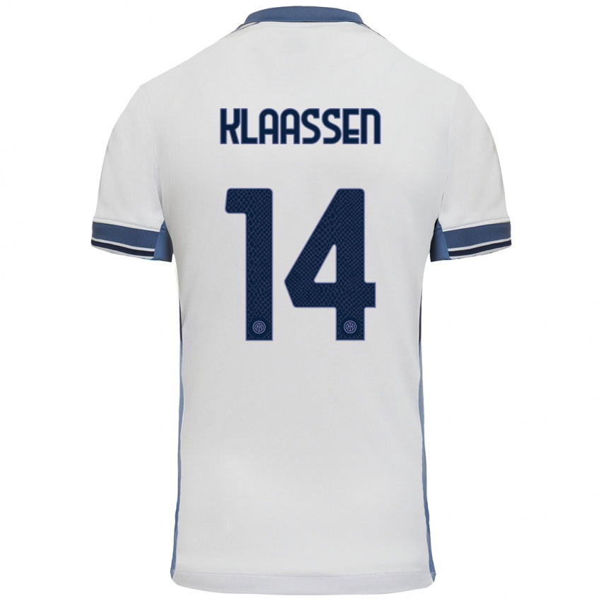 Kinderen Davy Klaassen #14 Wit Grijs Uitshirt Uittenue 2024/25 T-Shirt