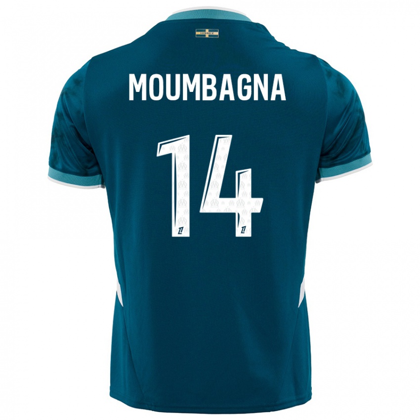 Kinderen Faris Moumbagna #14 Turkoois Blauw Uitshirt Uittenue 2024/25 T-Shirt