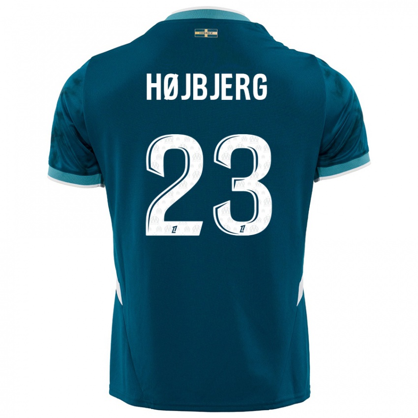 Kinderen Pierre Emile Hojbjerg #23 Turkoois Blauw Uitshirt Uittenue 2024/25 T-Shirt