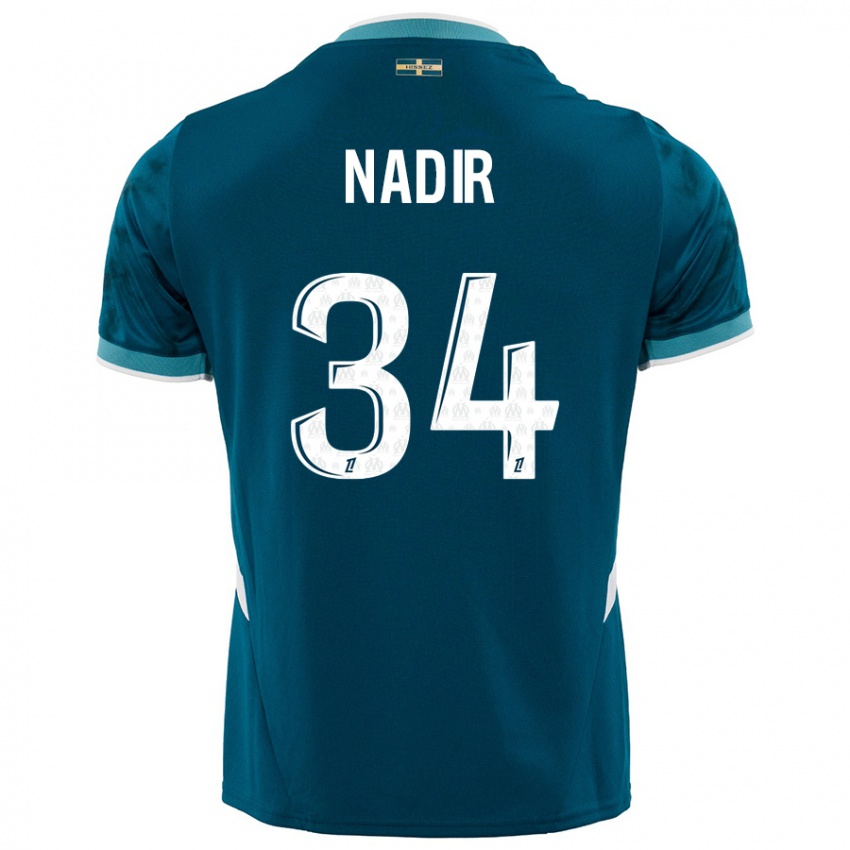 Kinderen Bilal Nadir #34 Turkoois Blauw Uitshirt Uittenue 2024/25 T-Shirt