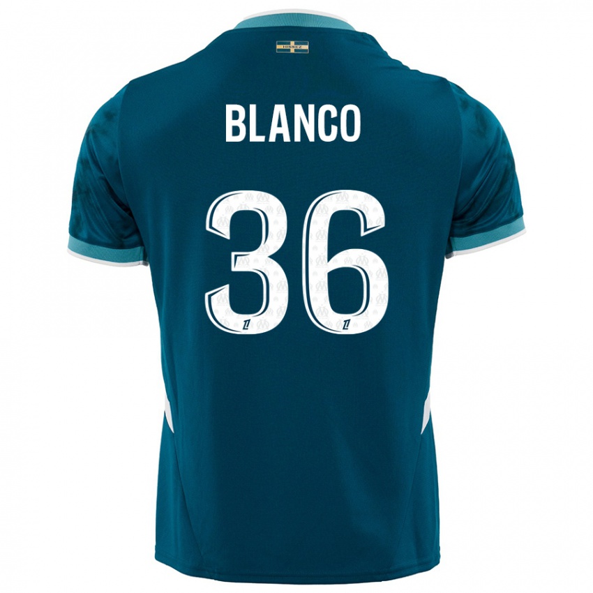 Kinderen Ruben Blanco #36 Turkoois Blauw Uitshirt Uittenue 2024/25 T-Shirt