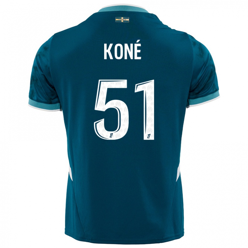 Kinderen Ismaël Koné #51 Turkoois Blauw Uitshirt Uittenue 2024/25 T-Shirt