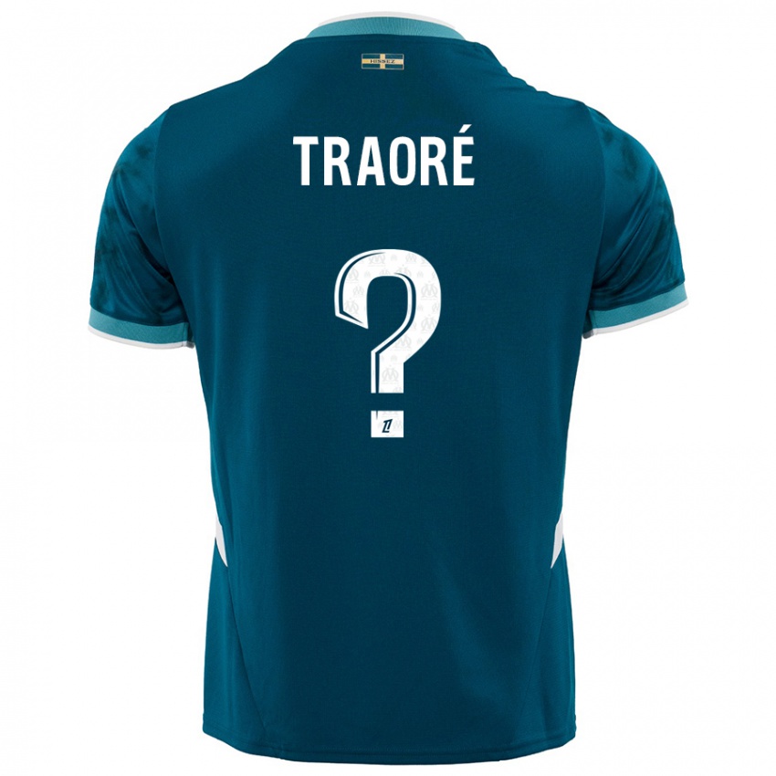 Kinderen Soumaïla Traoré #0 Turkoois Blauw Uitshirt Uittenue 2024/25 T-Shirt