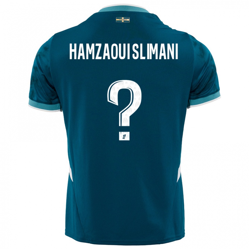 Kinderen Hilan Hamzaoui Slimani #0 Turkoois Blauw Uitshirt Uittenue 2024/25 T-Shirt