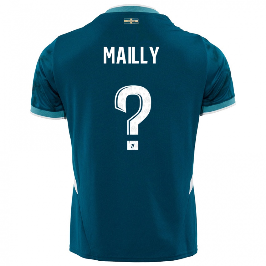 Kinderen Evan Mailly #0 Turkoois Blauw Uitshirt Uittenue 2024/25 T-Shirt