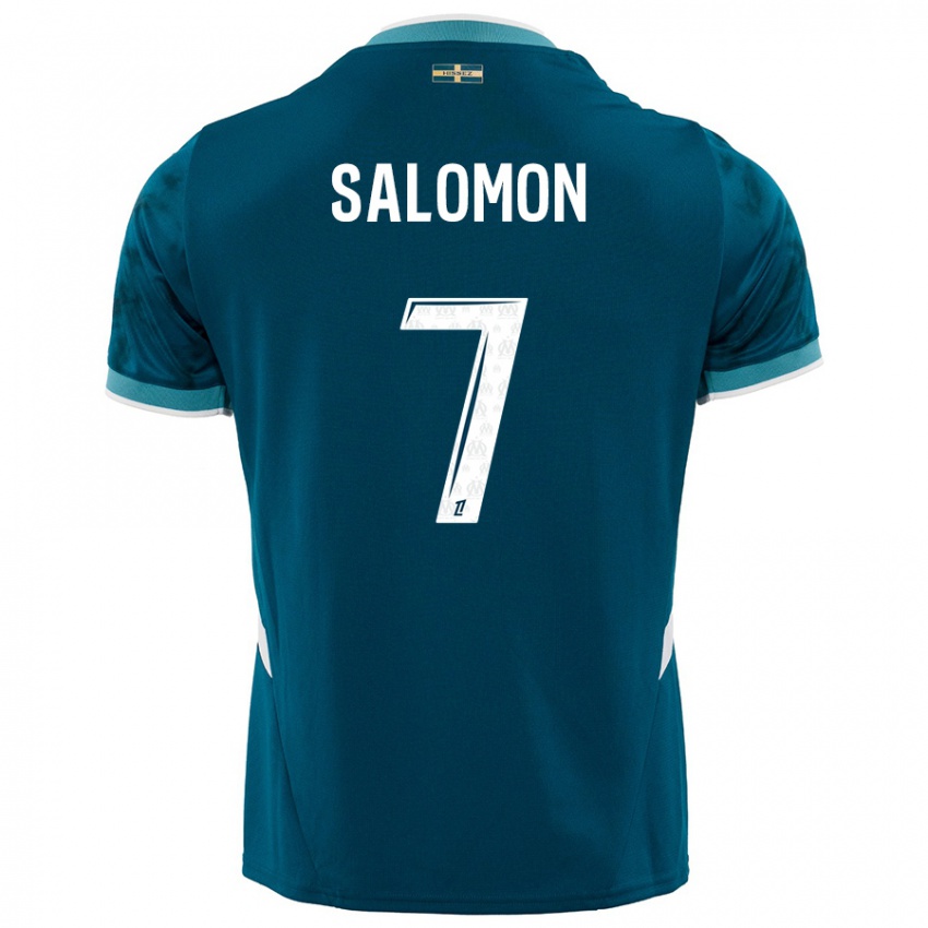 Kinderen Maëva Salomon #7 Turkoois Blauw Uitshirt Uittenue 2024/25 T-Shirt