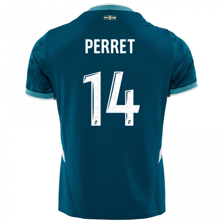 Kinderen Jenny Perret #14 Turkoois Blauw Uitshirt Uittenue 2024/25 T-Shirt