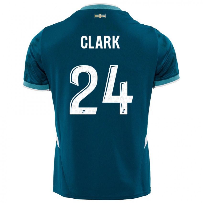 Kinderen Ashley Clark #24 Turkoois Blauw Uitshirt Uittenue 2024/25 T-Shirt