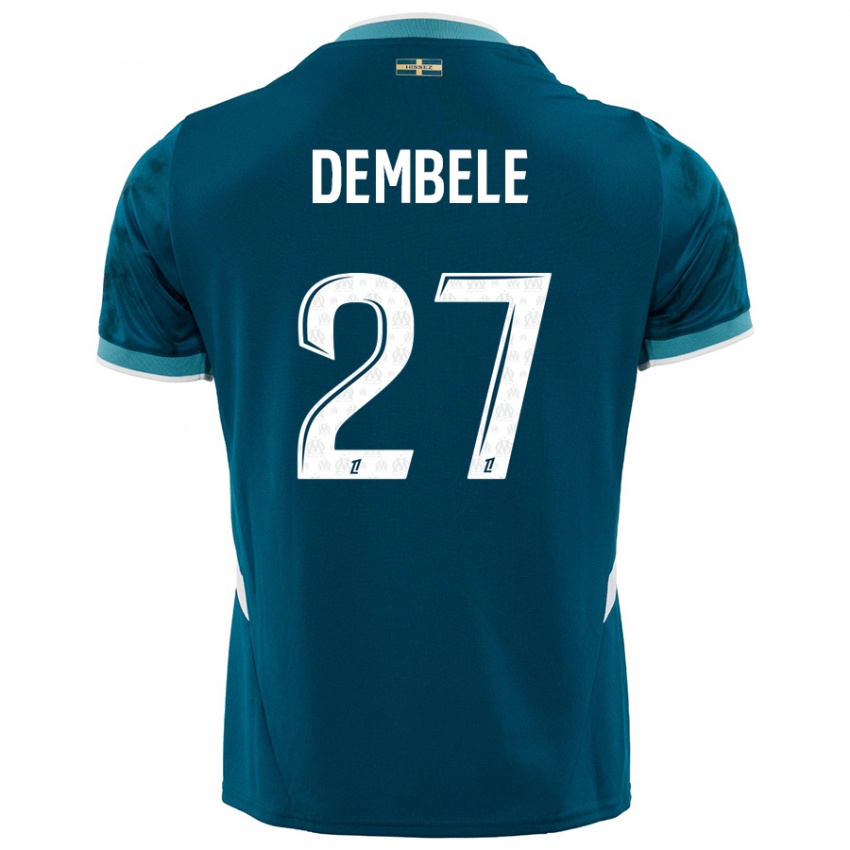 Kinderen Coumba Dembélé #27 Turkoois Blauw Uitshirt Uittenue 2024/25 T-Shirt