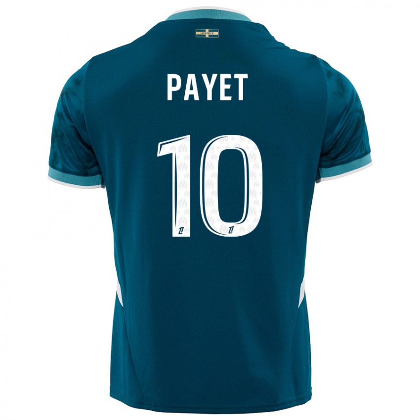 Kinderen Dimitri Payet #10 Turkoois Blauw Uitshirt Uittenue 2024/25 T-Shirt