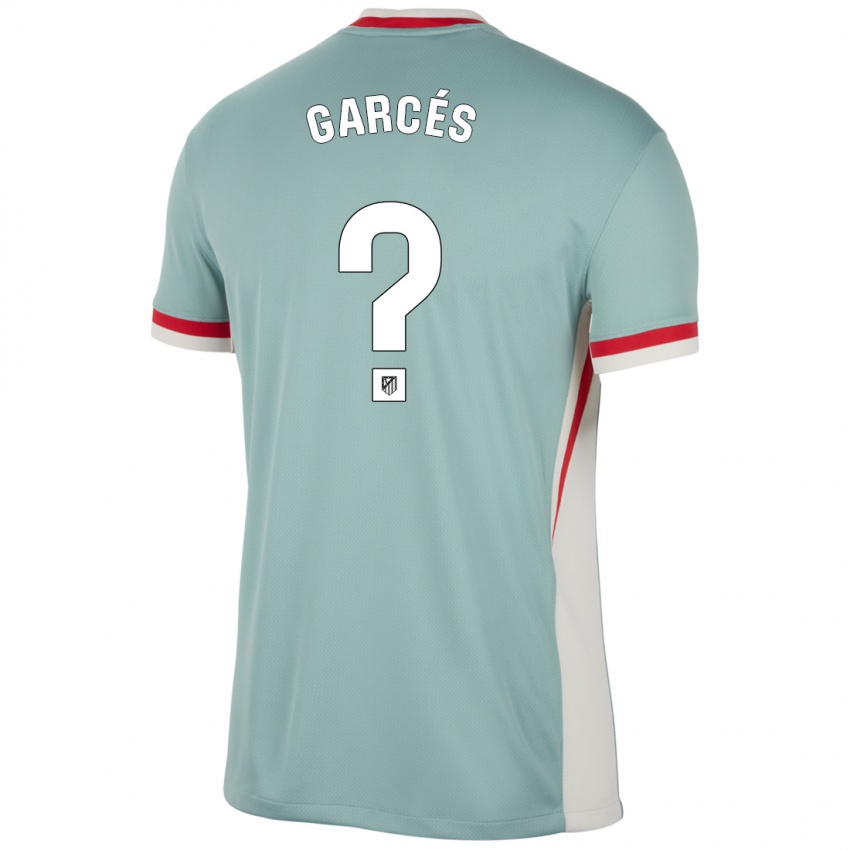 Kinderen Borja Garcés #0 Lichtbeige Blauw Uitshirt Uittenue 2024/25 T-Shirt