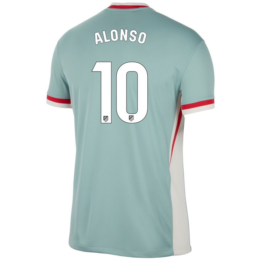 Kinderen Javi Alonso #10 Lichtbeige Blauw Uitshirt Uittenue 2024/25 T-Shirt