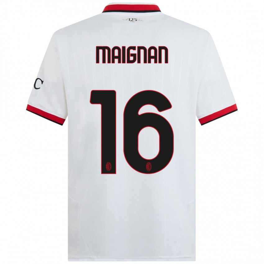 Kinderen Mike Maignan #16 Wit Zwart Rood Uitshirt Uittenue 2024/25 T-Shirt