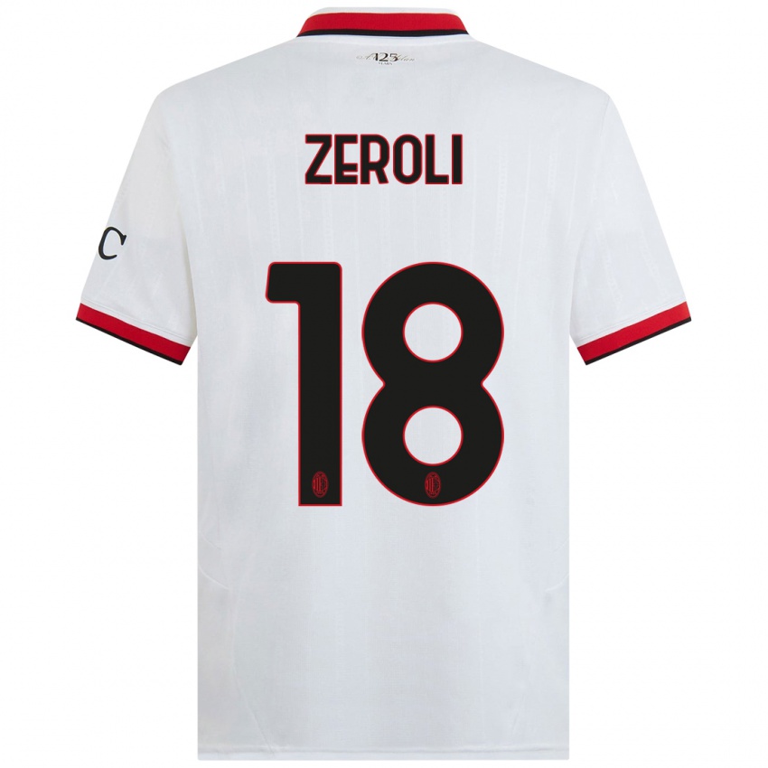 Kinderen Kevin Zeroli #18 Wit Zwart Rood Uitshirt Uittenue 2024/25 T-Shirt