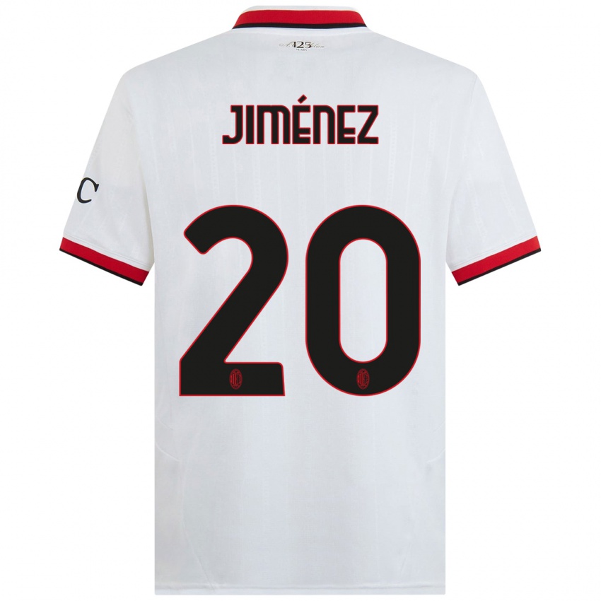 Kinderen Álex Jiménez #20 Wit Zwart Rood Uitshirt Uittenue 2024/25 T-Shirt