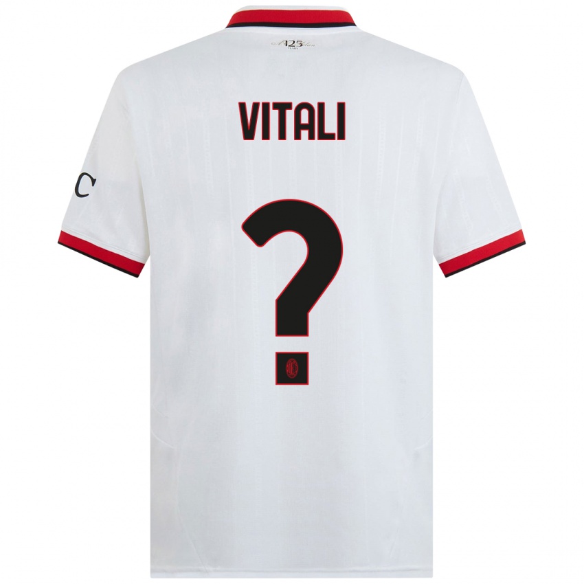 Kinderen Michael Vitali #0 Wit Zwart Rood Uitshirt Uittenue 2024/25 T-Shirt