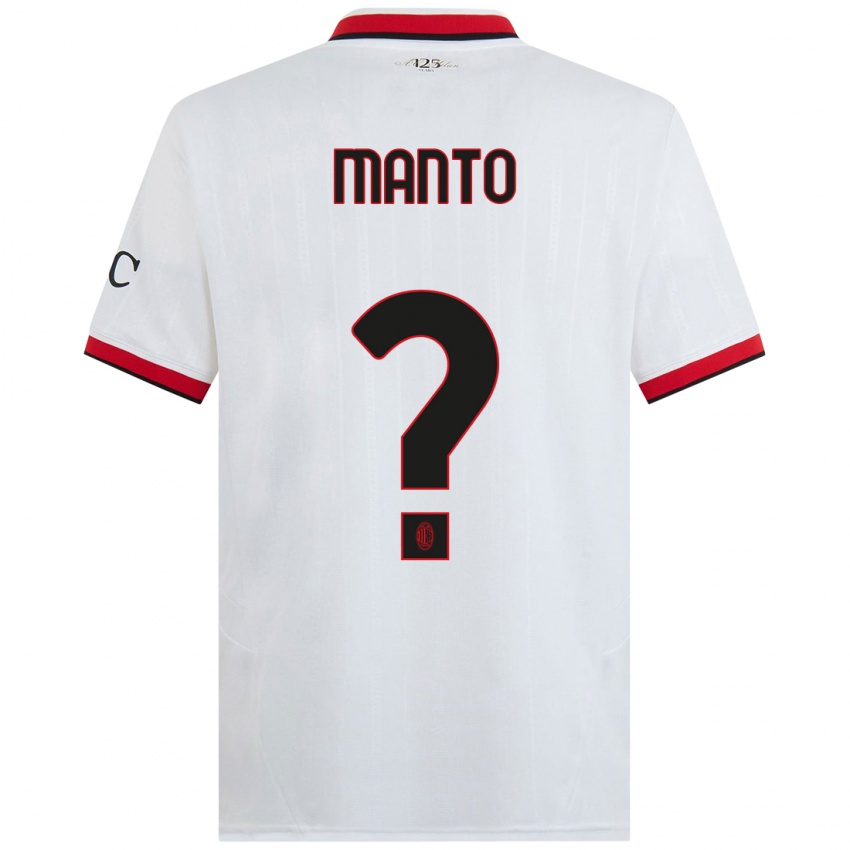 Kinderen Gaetano Manto #0 Wit Zwart Rood Uitshirt Uittenue 2024/25 T-Shirt