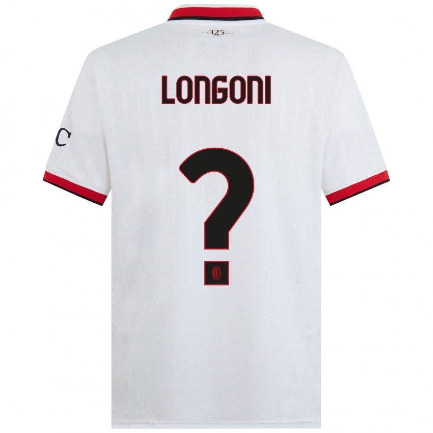 Kinderen Alessandro Longoni #0 Wit Zwart Rood Uitshirt Uittenue 2024/25 T-Shirt