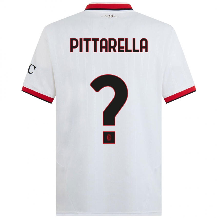 Kinderen Matteo Pittarella #0 Wit Zwart Rood Uitshirt Uittenue 2024/25 T-Shirt