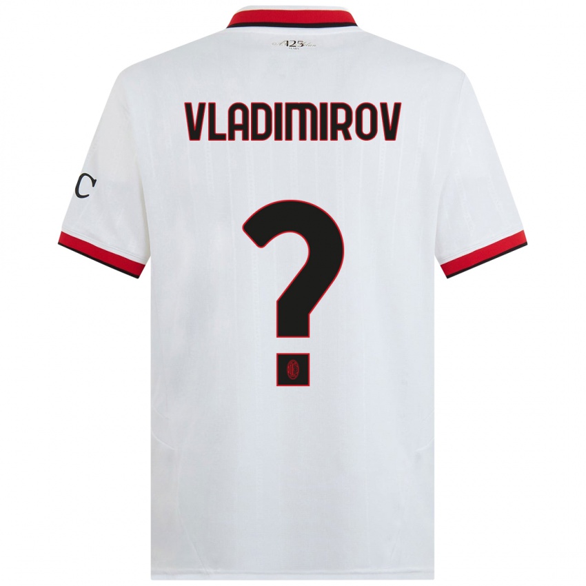 Kinderen Valeri Vladimirov #0 Wit Zwart Rood Uitshirt Uittenue 2024/25 T-Shirt