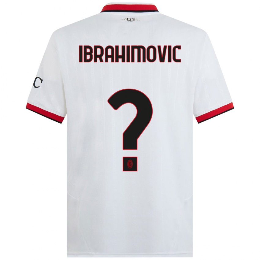 Kinderen Vincent Ibrahimovic #0 Wit Zwart Rood Uitshirt Uittenue 2024/25 T-Shirt