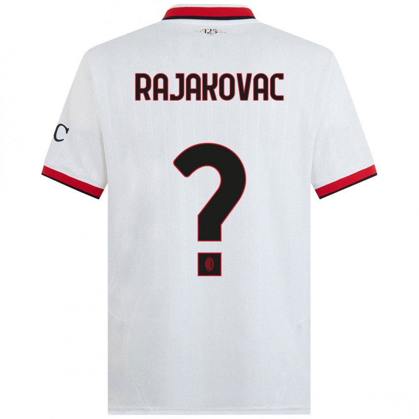 Kinderen Mihajlo Rajakovac #0 Wit Zwart Rood Uitshirt Uittenue 2024/25 T-Shirt