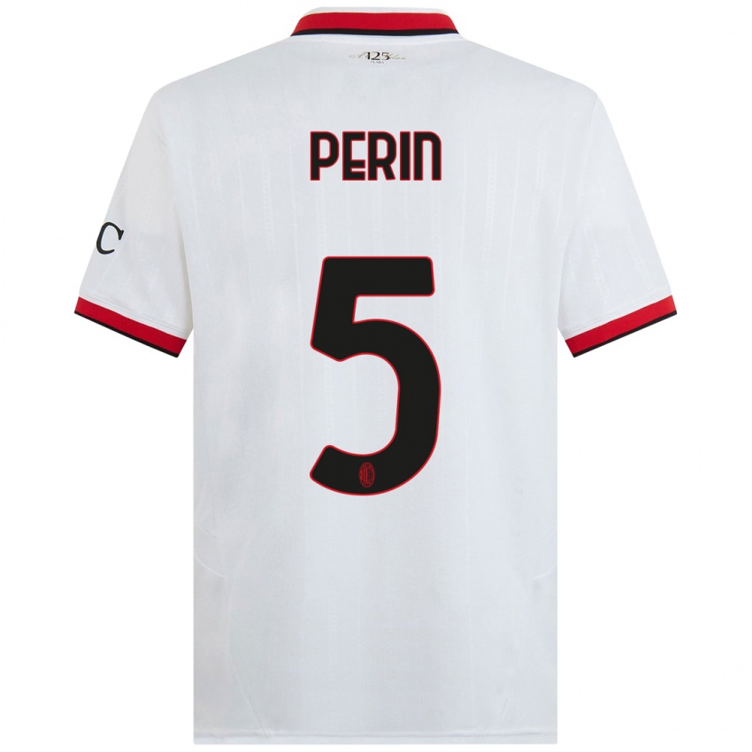 Kinderen Ernesto Perin #5 Wit Zwart Rood Uitshirt Uittenue 2024/25 T-Shirt