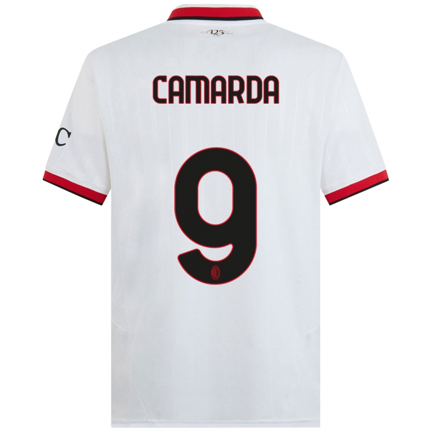 Kinderen Francesco Camarda #9 Wit Zwart Rood Uitshirt Uittenue 2024/25 T-Shirt