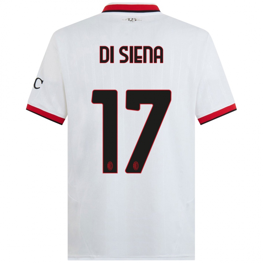 Kinderen Andrea Di Siena #17 Wit Zwart Rood Uitshirt Uittenue 2024/25 T-Shirt