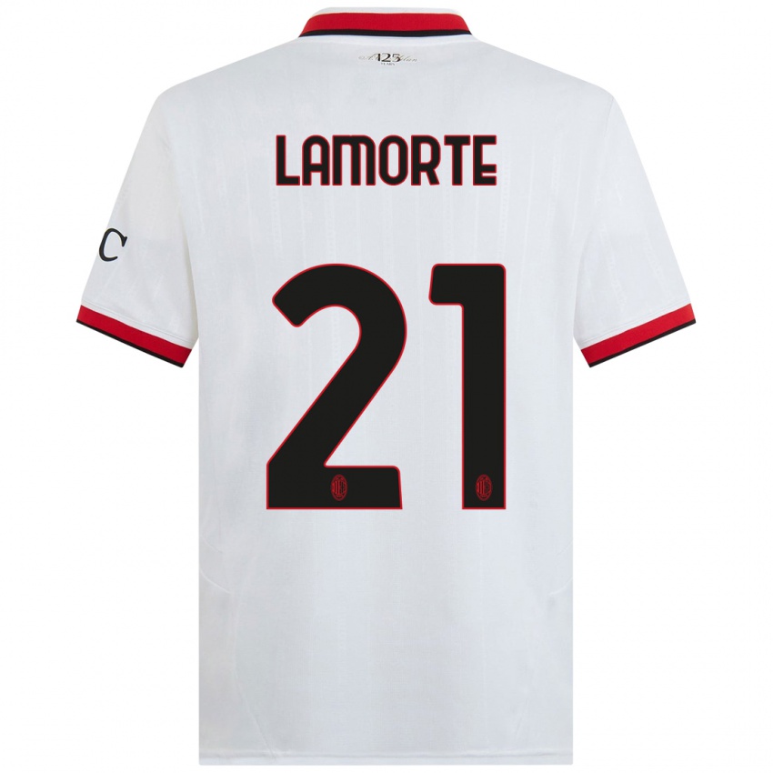 Kinderen Alessandro Lamorte #21 Wit Zwart Rood Uitshirt Uittenue 2024/25 T-Shirt