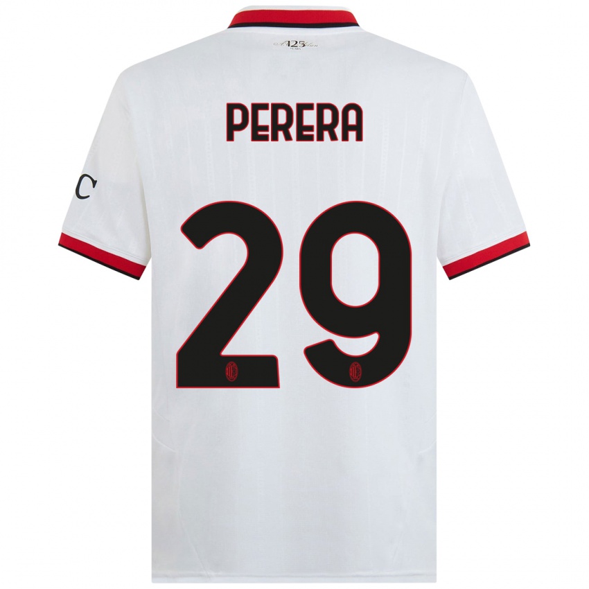 Kinderen Nirash Perera #29 Wit Zwart Rood Uitshirt Uittenue 2024/25 T-Shirt