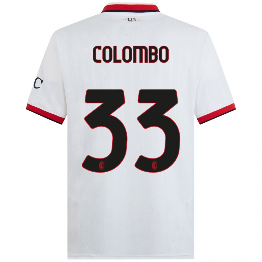 Kinderen Federico Colombo #33 Wit Zwart Rood Uitshirt Uittenue 2024/25 T-Shirt