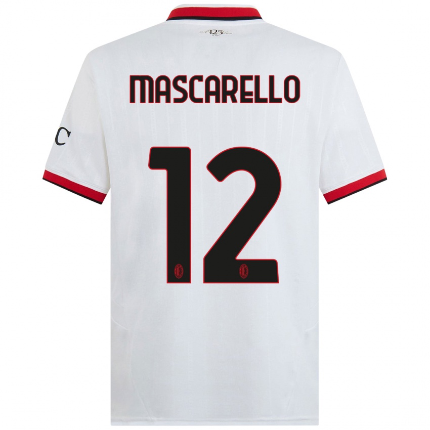 Kinderen Marta Mascarello #12 Wit Zwart Rood Uitshirt Uittenue 2024/25 T-Shirt