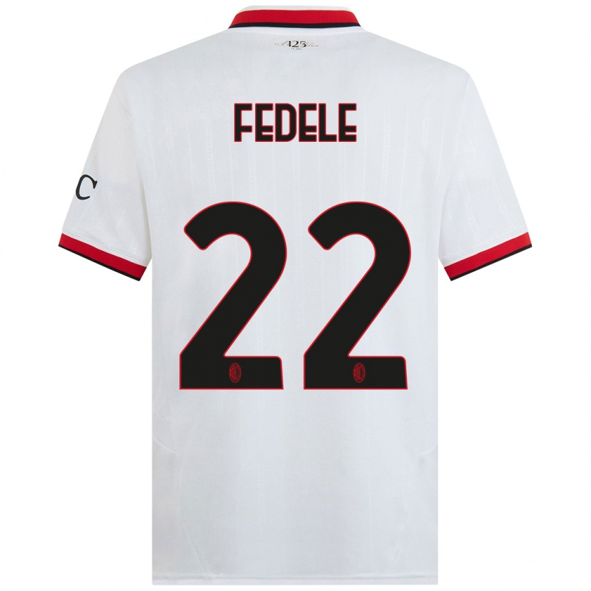 Kinderen Noemi Fedele #22 Wit Zwart Rood Uitshirt Uittenue 2024/25 T-Shirt