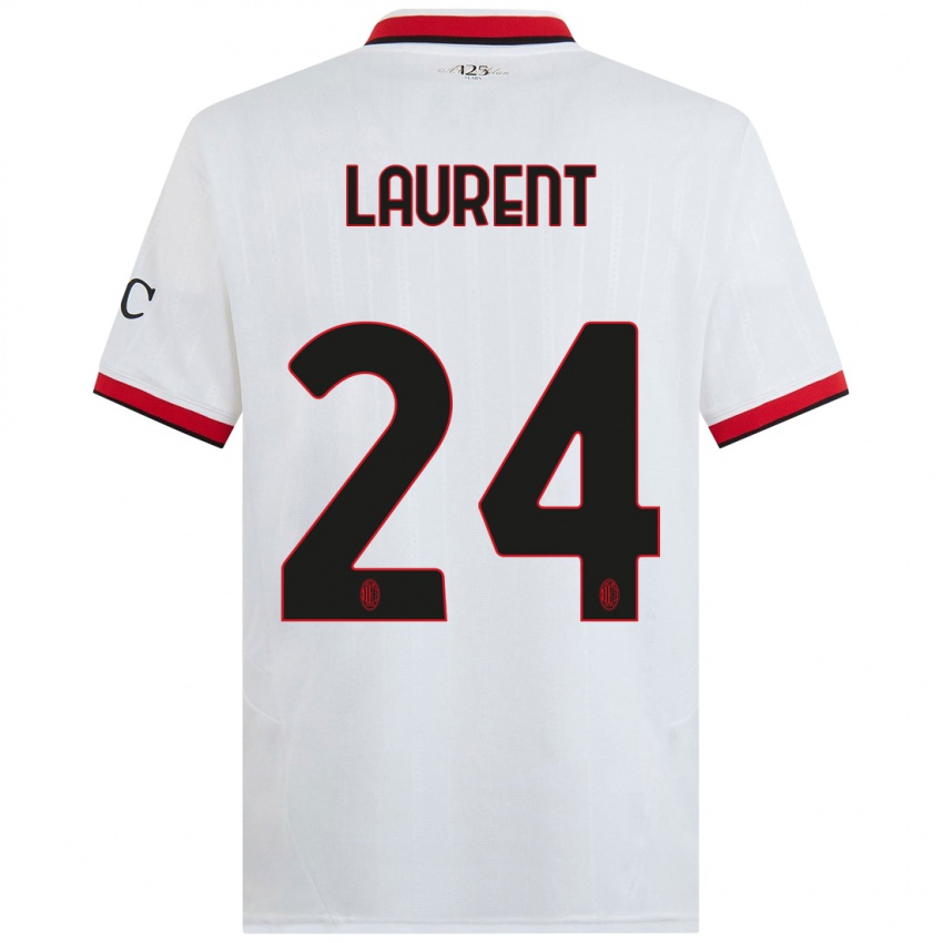 Kinderen Emelyne Laurent #24 Wit Zwart Rood Uitshirt Uittenue 2024/25 T-Shirt