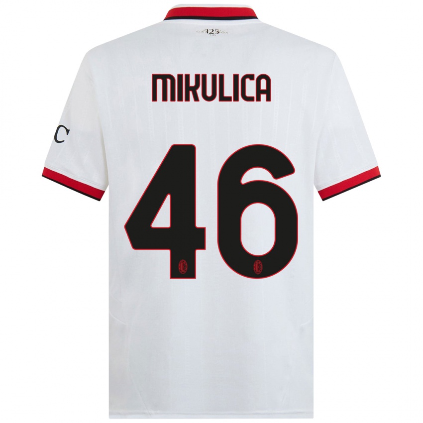 Kinderen Petra Mikulica #46 Wit Zwart Rood Uitshirt Uittenue 2024/25 T-Shirt