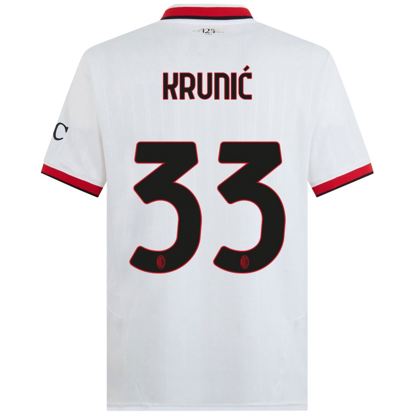 Kinderen Rade Krunic #33 Wit Zwart Rood Uitshirt Uittenue 2024/25 T-Shirt