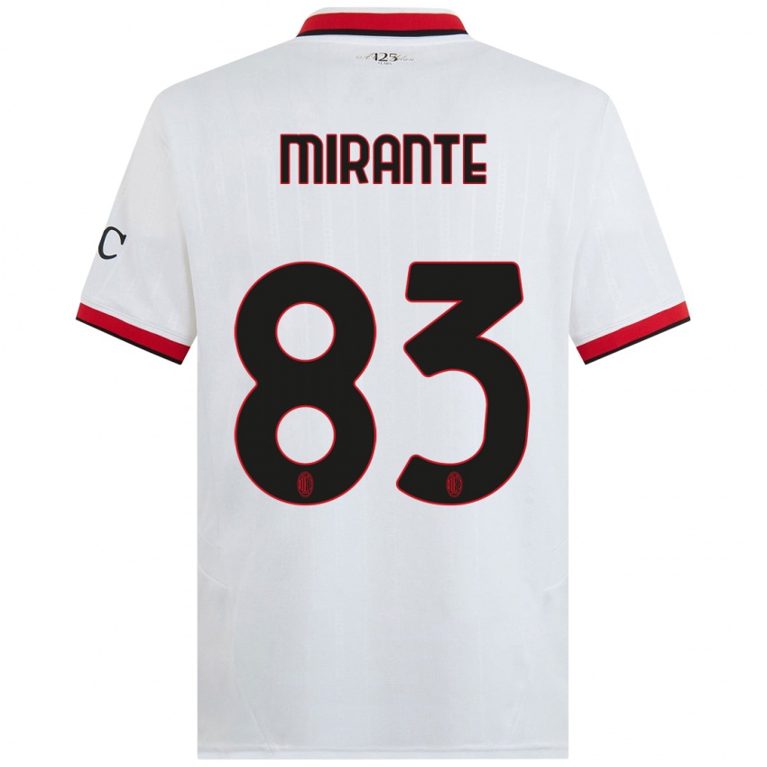 Kinderen Antonio Mirante #83 Wit Zwart Rood Uitshirt Uittenue 2024/25 T-Shirt