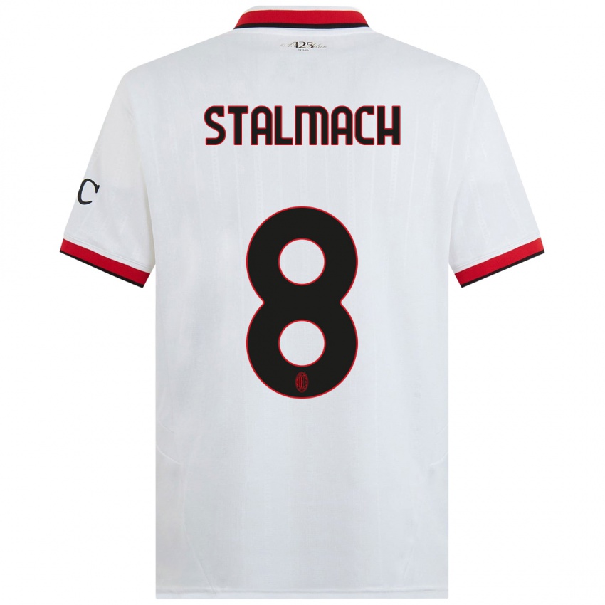 Kinderen Dariusz Stalmach #8 Wit Zwart Rood Uitshirt Uittenue 2024/25 T-Shirt